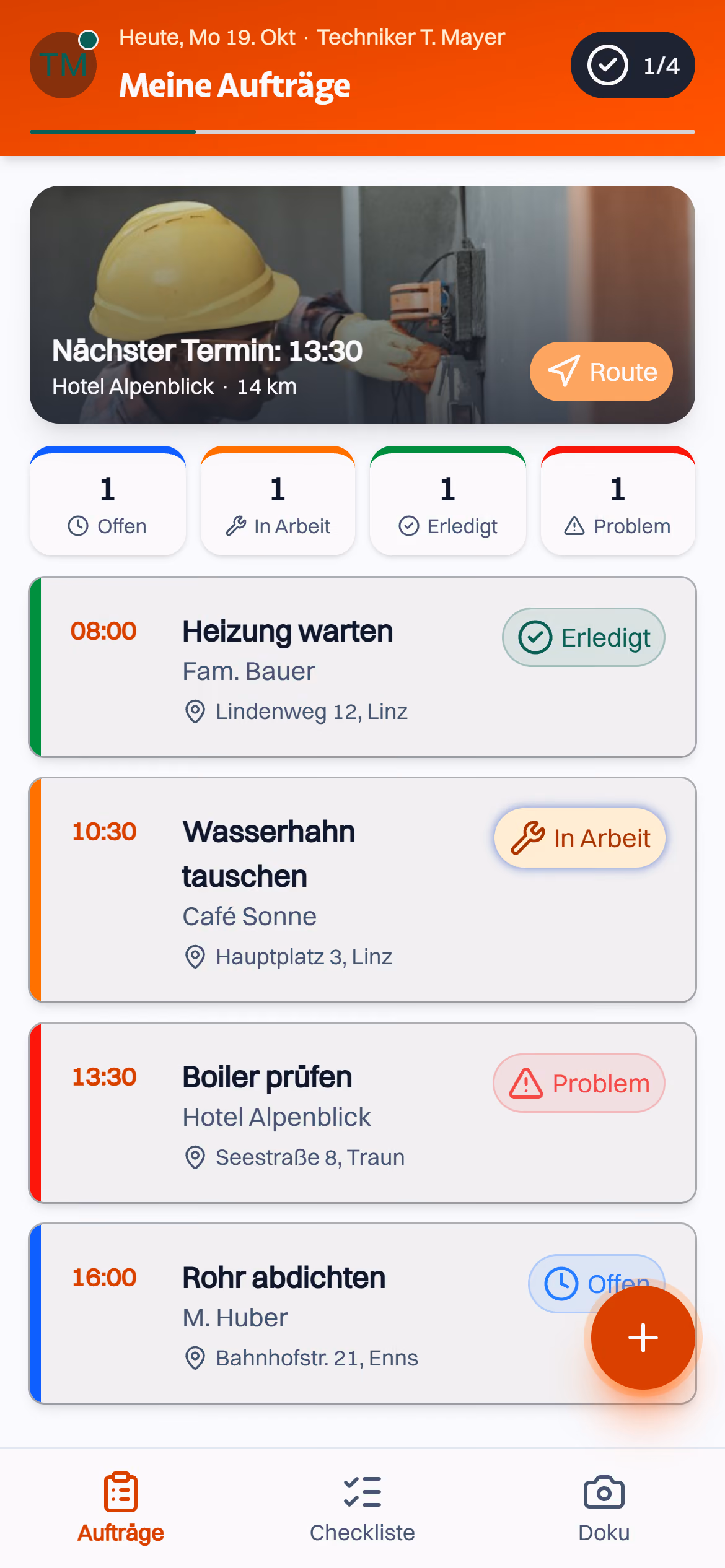 Beispiel-App für den Außendienst